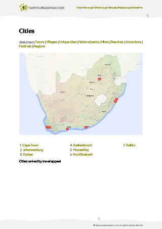 example page 4 from our offline Travel Guide for South Africa